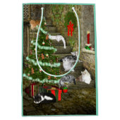 子猫猫のクリスマス ミディアムペーパーバッグ (正面)