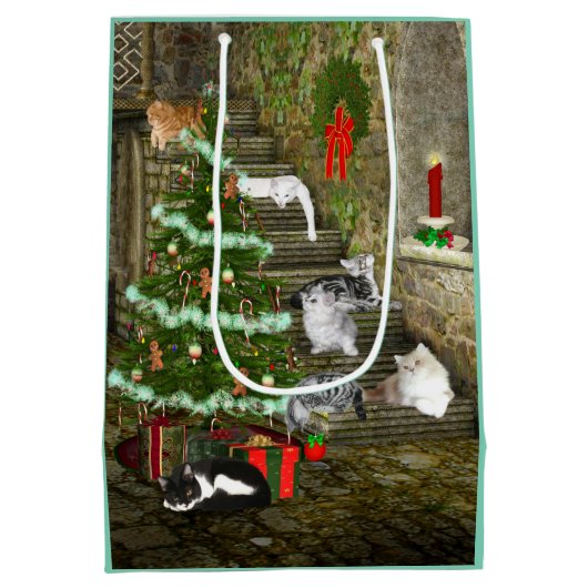 子猫猫のクリスマス ミディアムペーパーバッグ (裏面)