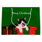 子猫猫のクリスマス ラージペーパーバッグ (正面)