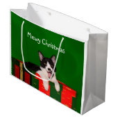 子猫猫のクリスマス ラージペーパーバッグ (正面アングル)