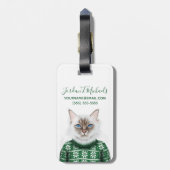 子猫猫のセーター|はあなたの名前を加えます ラゲッジタグ (裏面縦)