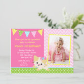 子猫猫のバースデーパーティ招待状 招待状 (スタンド正面)