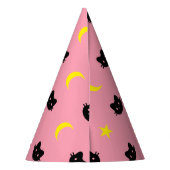 子猫猫の月および星のパーティーの帽子 パーティーハット (裏面)
