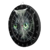 子猫猫の白熱［赤熱］光を放つな緑の瞳 ダーツボード (正面右)