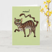 子猫猫のPurrfectの誕生日の挨拶状 カード (黄色い花)