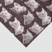 子猫猫はハートのイメージのパターンに直面します 薄葉紙 (詳細)