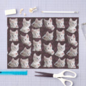 子猫猫はハートのイメージのパターンに直面します 薄葉紙 (クラフト)