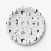 子猫猫パターン ペーパープレート (正面)