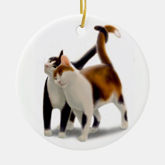 子猫猫愛オーナメント セラミックオーナメント (正面)