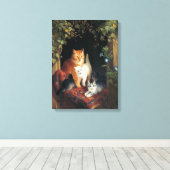 子猫猫 キャンバスプリント (インサイチュ (ウッドフロア))