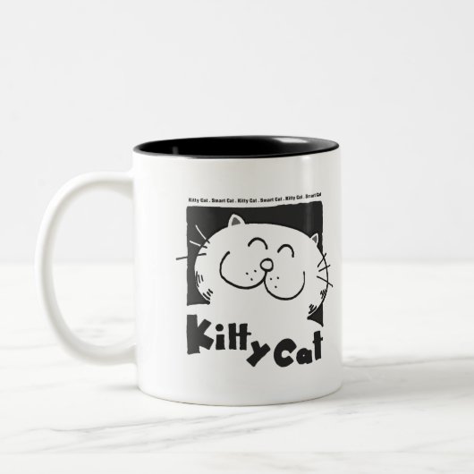子猫猫-頭が切れるな猫 ツートーンマグカップ (左)