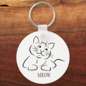 子猫猫Clipart |は文字|のカスタムな色をカスタマイズ キーホルダー (正面)