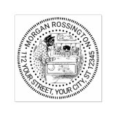 子猫用ベッドタイムスケッチ名差出人住所 セルフインキングスタンプ (デザイン)