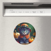 子猫祝の感謝祭 マグネット (インサイチュ (食洗機))