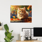 *~*子猫紅葉5:4 Kitten Cat AP68 ポスター (ホームオフィス)