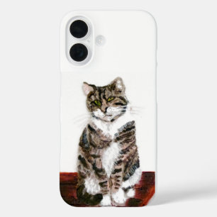子猫絵画のタビーキャット iPhone 16ケース