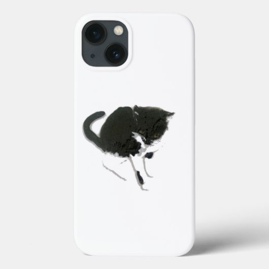 子猫絵画の白黒猫 Case-Mate iPhoneケース (裏面)
