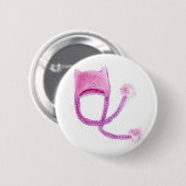 子猫耳ハットボタン 缶バッジ (正面&裏面)