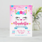 子猫誕生日の招待状、キッテンパーティー 招待状 (スタンド正面)