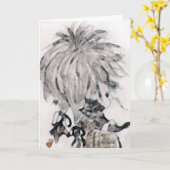 子猫誕生日カード カード (黄色い花)