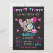 子猫誕生日招待状 招待状 (正面)