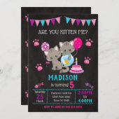 子猫誕生日招待状 招待状 (正面/裏面)