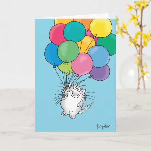 子猫誕生日 カード (黄色い花)