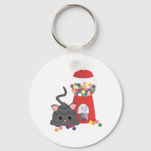 子猫遊とガンボール キーホルダー (正面)
