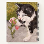 子猫遊とピンクの花 ノートブック (裏面)