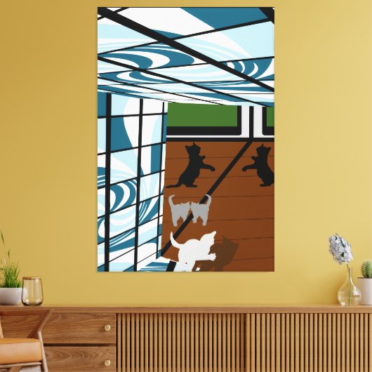 子猫遊 キャンバスプリント (インサイチュ (リビング))
