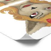 子猫邪悪な天使かわいい動物イラストレーション ポスター (角)