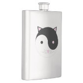 子猫陰陽ピンクブラックとホワイト フラスク (右)