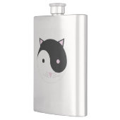 子猫陰陽ピンクブラックとホワイト フラスク (左)