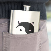 子猫陰陽ピンクブラックとホワイト フラスク (インサイチュ)