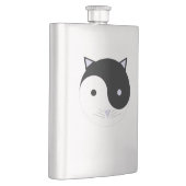 子猫陰陽瞑想デザインブラック、ホワイト、 フラスク (右)