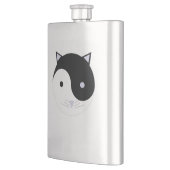 子猫陰陽瞑想デザインブラック、ホワイト、 フラスク (左)