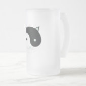 子猫陰陽（ミントグリーン、ブラック、ホワイト） フロストグラスビールジョッキ (正面右)