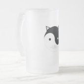 子猫陰陽（ミントグリーン、ブラック、ホワイト） フロストグラスビールジョッキ (正面左)