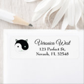 子猫陰陽（ミントグリーン、ブラック、ホワイト） ラベル (インサイチュ)