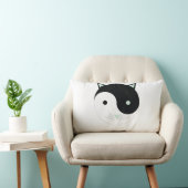 子猫陰陽(ミントグリーン、ブラック、ホワイト) ランバークッション (椅子)