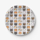 子猫顔ネコをテーマにした紙プレート ペーパープレート (正面)