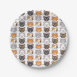 子猫顔ネコをテーマにした紙プレート ペーパープレート