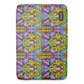 子猫顔モザイクパターン – おもしろいキッズまたはペット バスマット (正面縦)