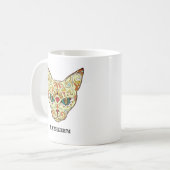 子猫顔糖スカル | Day of the Dead Cat コーヒーマグカップ (正面左)