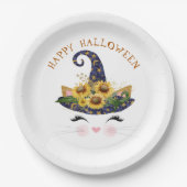 子猫顔金ゴールドフローラハロウィーン ペーパープレート (正面)