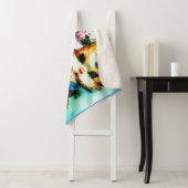 子猫2匹と花が多い シェルパブランケット (インサイチュ)