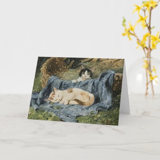 子猫2 | ジュリアス・アダム カード (黄色い花)