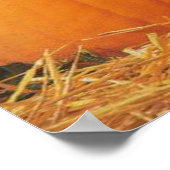 子猫、かぼちゃと子犬のプリント ポスター (角)