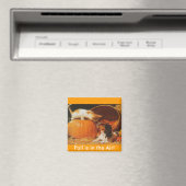 子猫、かぼちゃと子犬 マグネット (インサイチュ (食洗機))