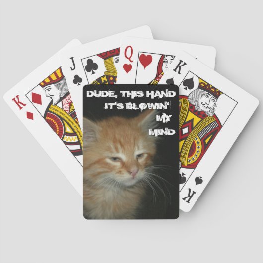 子猫「この手が私の心を吹き飛ばす遊」のカード トランプ (裏面)